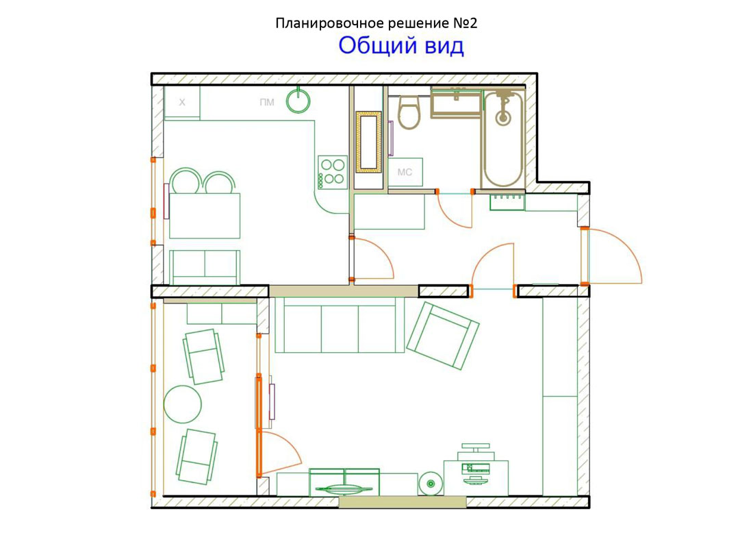 Дизайн-проект квартиры (вариант 8)